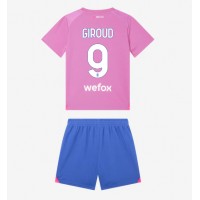 Fotballdrakt Barn AC Milan Olivier Giroud #9 Tredjedraktsett 2023-24 Kortermet (+ Korte bukser)